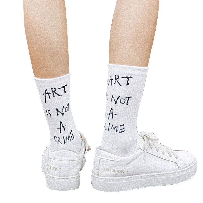 Strada Stil Harajuku Șosete De Moda Europene Bumbac Casual Femei Litere Șosete Fete Școală Cald Personalizate Ciorapi Șosete