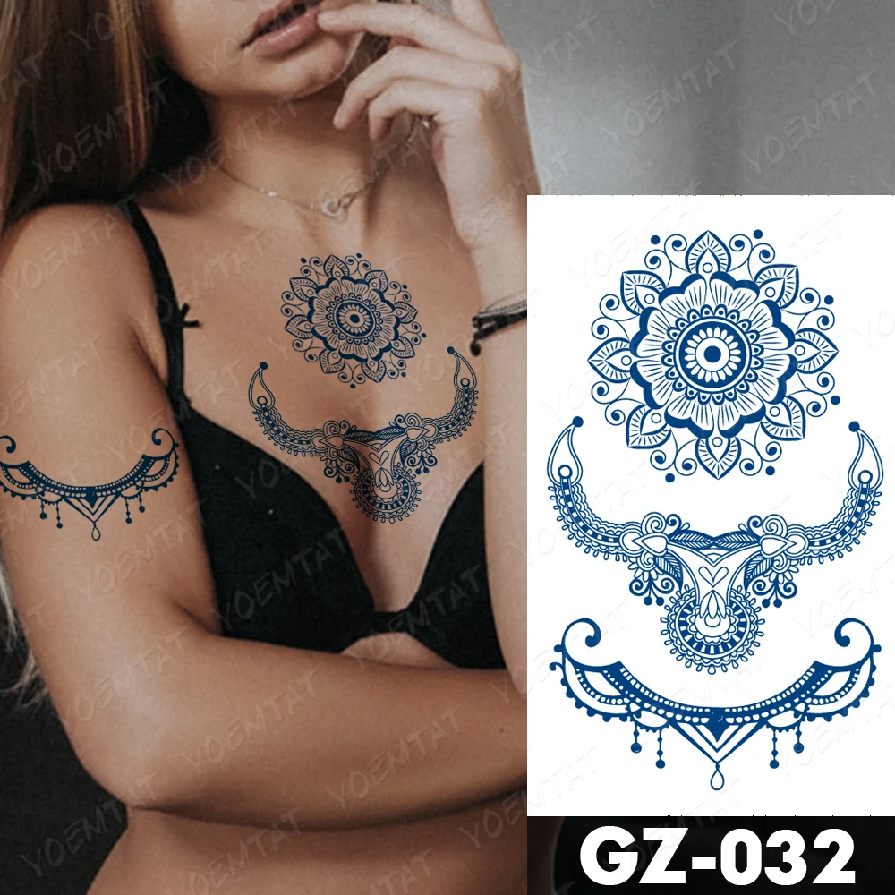 Suc De Durată Impermeabil Tatuaj Temporar Autocolant Mandala Floarea Soarelui Henna Totem Flash Tatuaje Femei Cerneală Brațul Body Art Tatuaj Fals