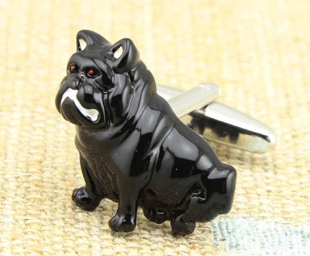 Sunnylink Barbati-butoni 3D Shar pei Câine Negru Butoni pentru camasa M3712 20mm