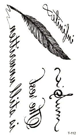 Temporar Tatoo Tatuaj Fals Autocolant Pene Scrisoare Tatuaj Tatouage Impermeabil Tatuaje, Autocolante De Arta Corp Pentru Femei Fata De Barbati