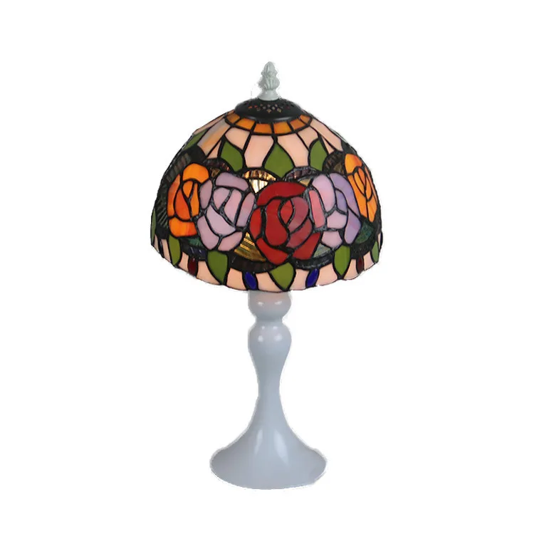 Tiffany Masă Lampă E27 Baroc Dormitor Lampă De Noptieră Creatoare De Moda Retro Lampă De Masă