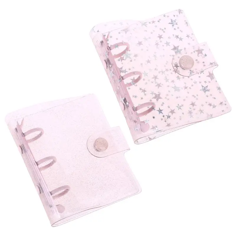 Transparent Star 3 Gauri de Mini PVC Frunze Vrac Liant Notebook, Notepad Foaie de Fișier Shell Folder Cover