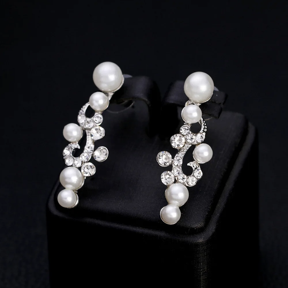 Trendy Bijuterii Fine Seturi Pentru Femei De Calitate Inalta Cristal Colier De Perle Cercei Bijuterii De Nunta