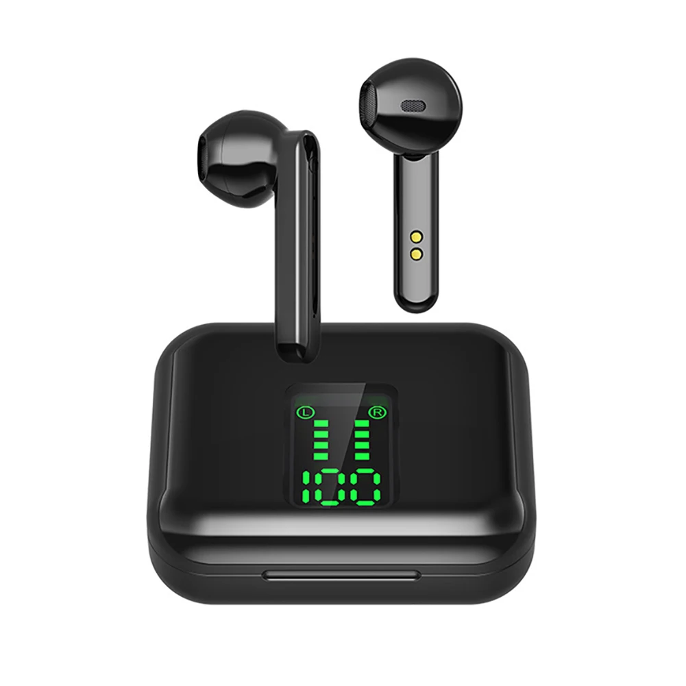 TWS Căști Bluetooth Wireless dispozitiv de management de cab 300mah de Încărcare Cutie Sport rezistent la apa display Digital Căști Căști Cu Microphon