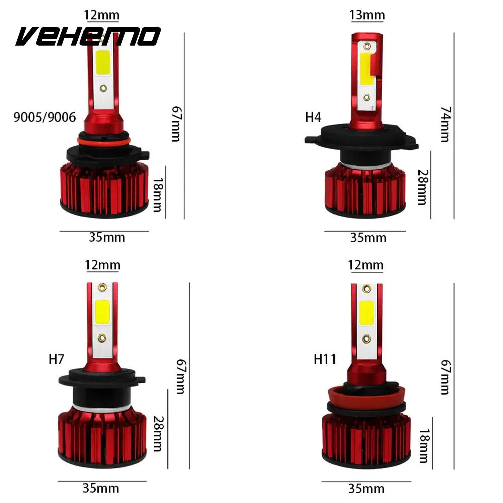Vehemo 9006/HB4 Fața Lampa Far cu LED-uri de Iluminat de Asamblare Ceață cu LED-uri Lumina Super-Luminos Auto Universale Styling