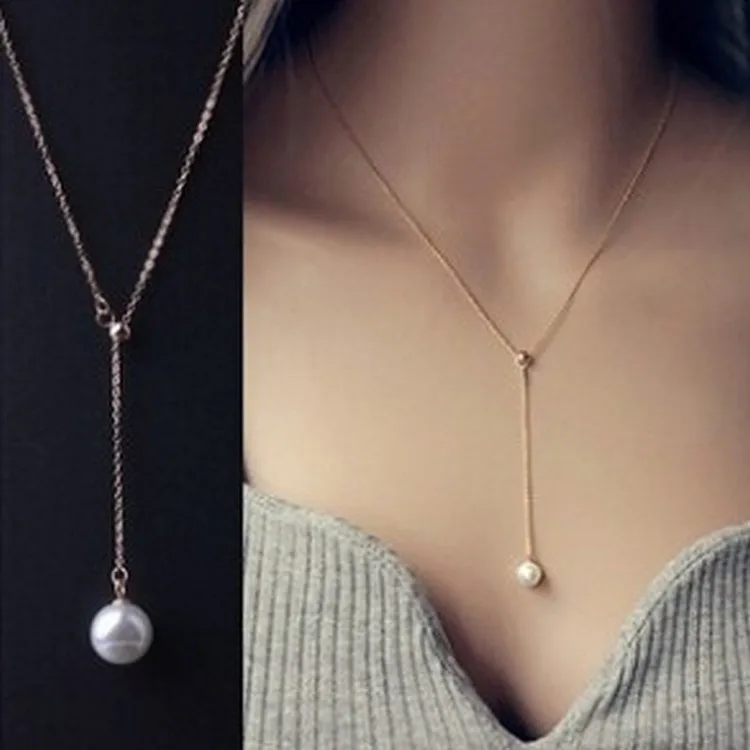 Versiunea coreeană de clavicula colier reglabil Perla pandantiv colier de moda mama de perla colier