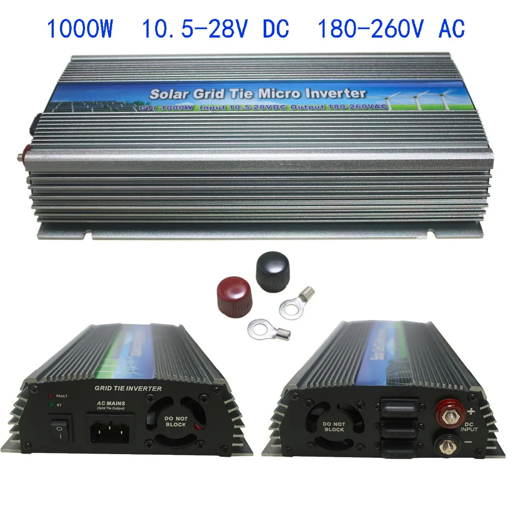 Vânzare!1000W MPPT grid tie invertor solar,10.5-28V DC,180-260V AC,Solar grid tie inverter,CE,