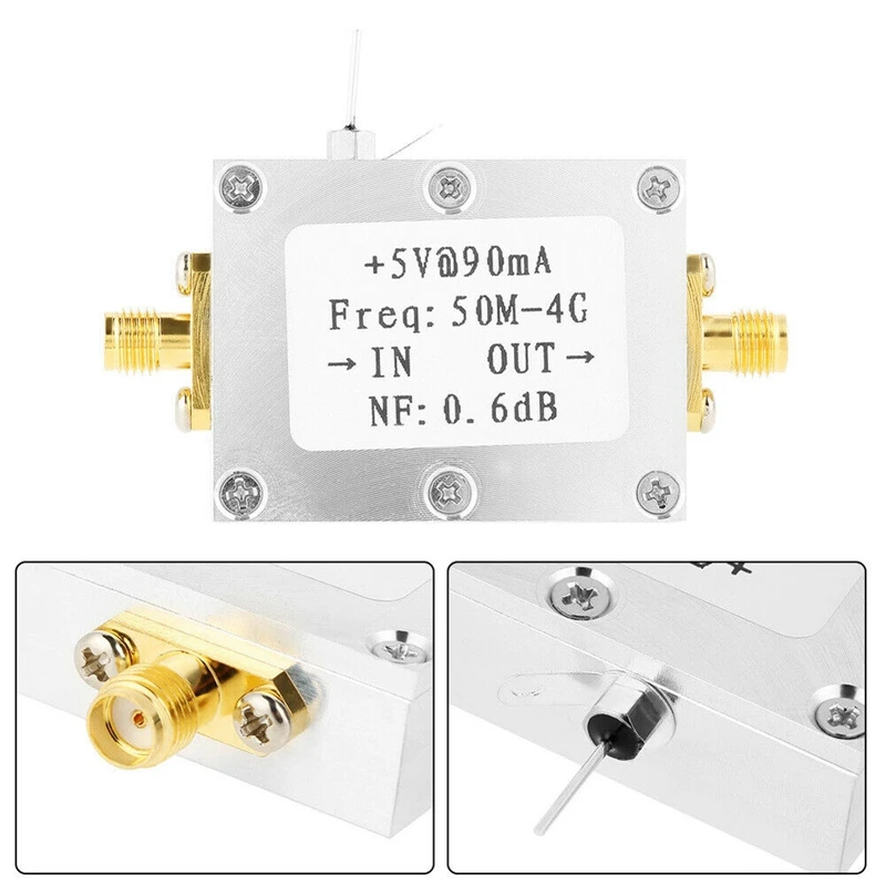 Zgomot redus LNA 50M-4GHz NF=0.6 DB RF Amplificator FM HF VHF/UHF Radio Modul Radio -110DBm