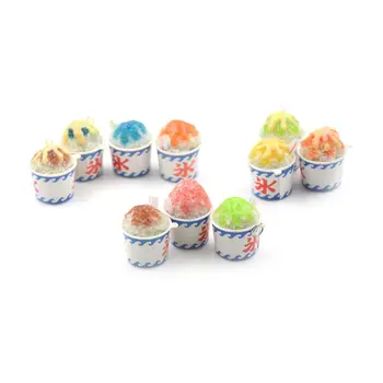 1 Buc 1/12 Scară 3D Drăguț Rășină Mini Colorate Gheață Cupa casă de Păpuși în Miniatură a Juca Alimentare Pentru s Păpușă Jucărie