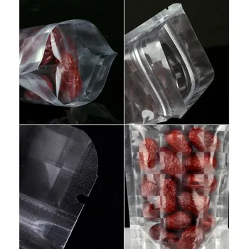 1000Pcs 3D din Plastic transparent se Ridice de Blocare Zip Pachetului Sac Reciclabile Fermoar Auto Sigilat Pungi Cookie-uri Alimentare Sac de Depozitare
