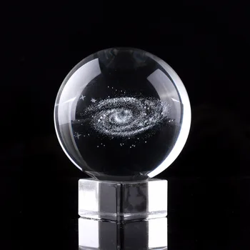 6cm 3D cu Laser Gravat Galaxy Cristal Minge de Cristal, Cu acces Gratuit la Baza de Fengshui Sticlă Decorative Artă cu Decor Accesorii Favoarea Cadou