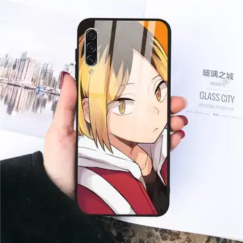 Anime volei băiat Caz Telefon din sticla Temperata Pentru Samsung S6 S7 edge S8 S9 plus A7 2018