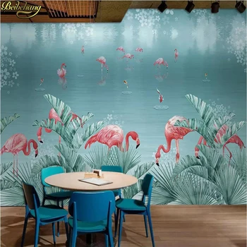 Beibehang Personalizate Tropicală flamingo Foto hârtie de Perete 3D TV Living Fundal Pictura Murală tapet pentru dormitor