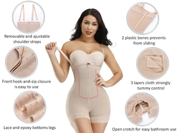 Body Shaper Slăbire corset fajas bodysuit Underbust cu Fermoar Fund de Ridicare Chilot Boxeri lenjerie
