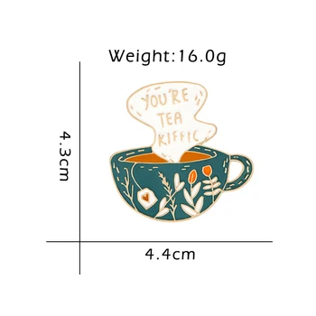 Ceașcă De Ceai Cafea Broșe Artă Sculptate Flori Insigna Creative Email Pini Accesorii De Moda Cadouri Rever Denim Sac De Bijuterii En-Gros
