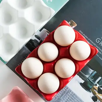 Ceramica tava de ou 6 grilă de ou rack pentru bucatarie restaurant depozitare frigider tava de ou consumabile bucatarie