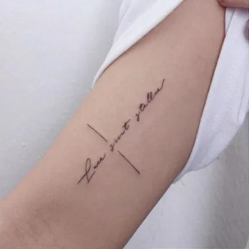 Creative Cruce Personalitate engleză Autocolante Tatuaj Impermeabil Bărbați și Femei de Lungă durată Simulare Gât Gât Scrisoare Brațul Tempora