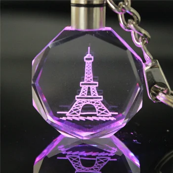 Cristal Semn Zodiacal Ziua Îndrăgostiților Cheie Lanț 3D LED breloc Cadou de Ziua de nastere