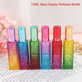 Fierbinte 15ml Mini Parfum Reîncărcabile Sticla Colorate Pătrat de Sticlă Goală de Parfum Flacon de Sticlă Flacoane Cosmetice Ambalaj Sticla cu Pulverizator