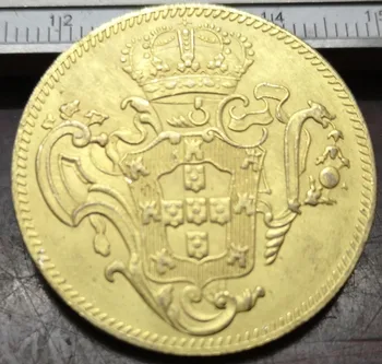 Frumos 1772 Brazilia 6400 Reis - Jose-am Copia 22K Placat cu Aur de Monede