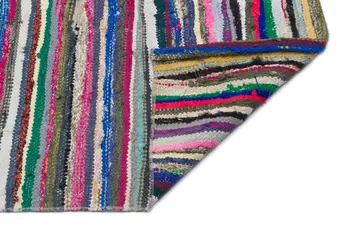 Handmade Multicolor Epocă engleză Covor cu Dungi Zona Covor de 155x224 Cm-5'1