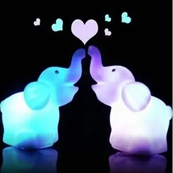Nou 1 buc Plastic Elefant Minunat de Economisire a Energiei 7 Culori Schimbare Comutator pornit/Oprit LED Lumina de Noapte pentru Copii Cadouri
