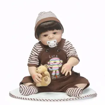 NPK 56cm Full Body Silicon Renăscut Baby Boy Păpuși Jucărie de Învățământ Realiste de Dormit Copil Nou-născut Papusa Moale