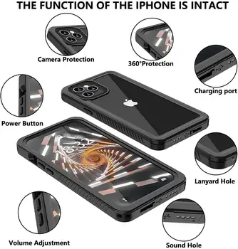 Pentru iPhone 12 rezistent la apa Caz Clar Sunet de Calitate Construit în Ecran Protector Suport Încărcător Wireless Caz Pentru iPhone12 Pro 6.1