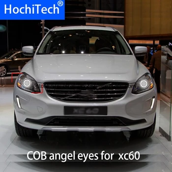 Pentru Volvo XC60 cu proiector Led COB zi Lumina Alb Halo Cob Led Angel Eyes Inel de Eroare Gratuit Ultra luminos