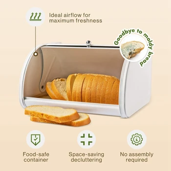 Pâine albă Cutii pentru Bucătărie - Fermă Mare de Containere de Depozitare Cutie de Pâine pentru Pâine de Casă