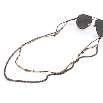 Reading Glasses Chain Beads Sunglasses Holder Fashion Neck Strap Metal Rope 70cm D08E