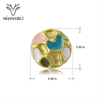 Viennois Stil coreean Inima Dulce Colorat Cercei Stud pentru Femei Rotund Mat Geometrice Declarație Cercei Moda Bijuterii